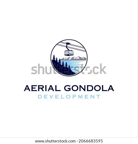 Aerial gondola logo with classic style design