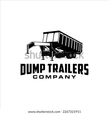 Dump trailer logo with masculine style design