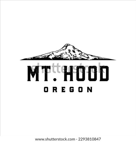 Mountain hood logo with classic style design