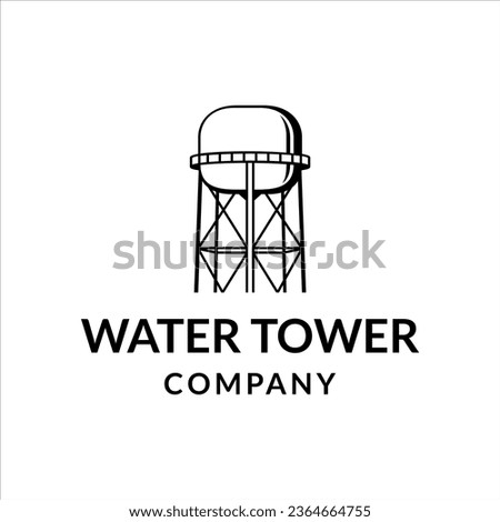 Water tower company logo with classic style design