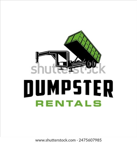 Roll off dump trailer vector with masculine style design