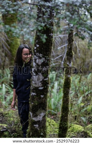 Similar – Image, Stock Photo Walking between tree + bark