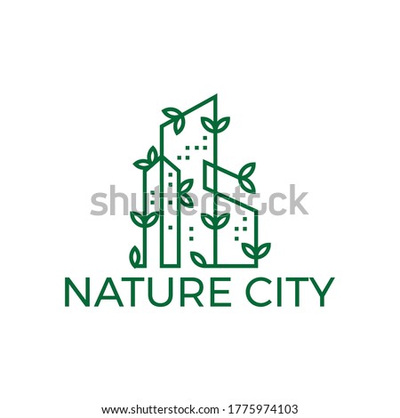 green nature city logo vector illustration