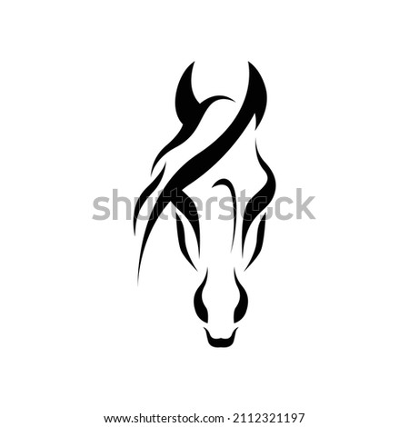 horse head line art logo vector