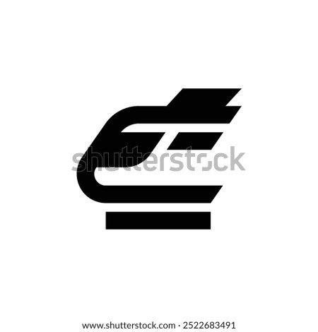 head of the fast electric train logo vector