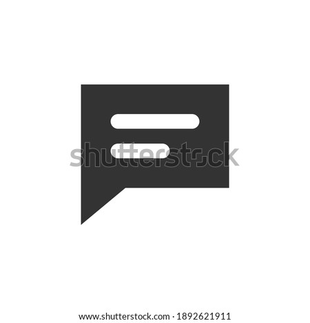 Speech bubble and dialog balloon filled style vector icon. Isolated chat sign on white background