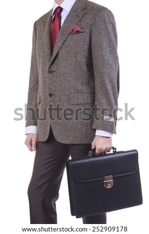 A man with a handbags in his hand