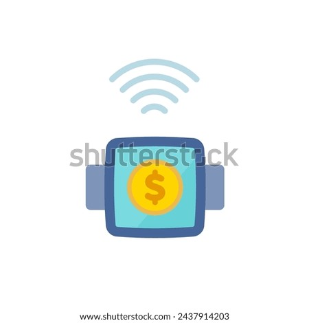 Money in smart watch. Vector illustration that is easy to edit.