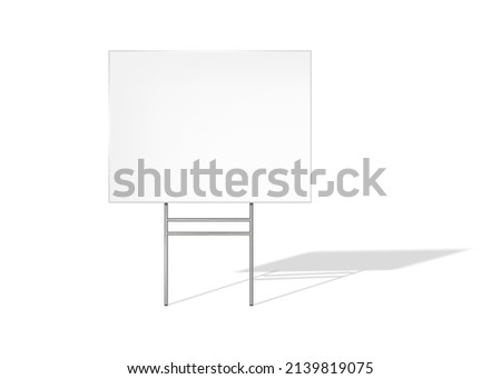 Outdoor sign vector mockup. Blank white billboard mock-up. Street advertising banner. Template for design Foto d'archivio © 