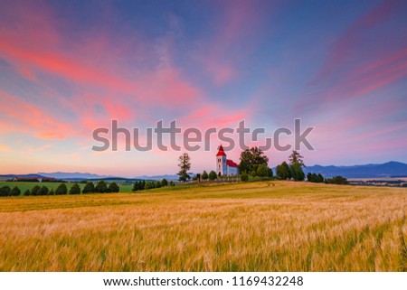 Image, Stock Photo Rural landscape of Turiec region in northern Slovakia.