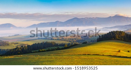 Similar – Image, Stock Photo Rural landscape of Turiec region in northern Slovakia.