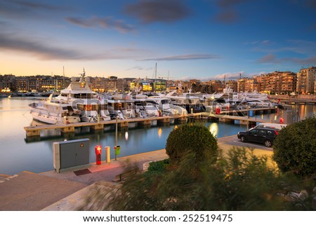 ATHENS, GREECE -FEBRUARY 2 2015: Yachts in Zea Marina in Athens, Greece on Fabruary 2nd 2015.