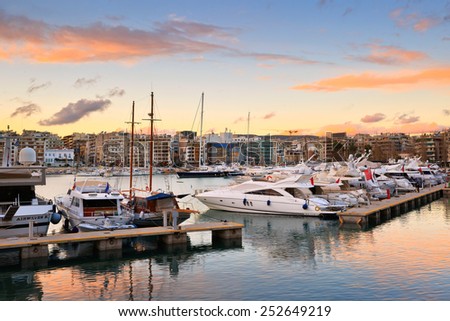 ATHENS, GREECE -FEBRUARY 2 2015: Yachts in Zea Marina in Athens, Greece on February 2nd 2015.