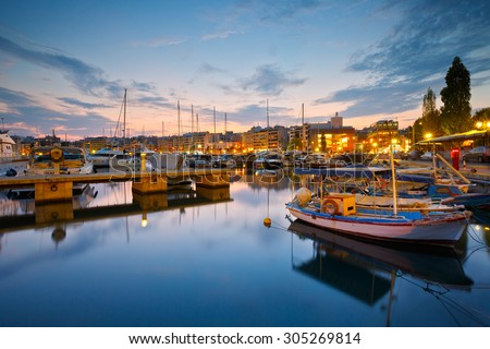 Athens, Greece - August 10 2015: Yachts and fishing boats in Zea Marina in Athens, Greece.