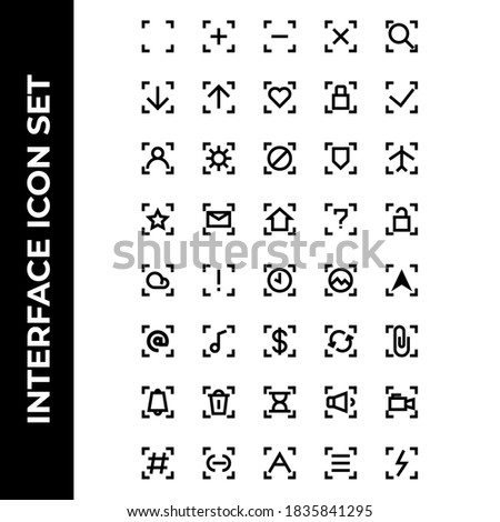 interface icon set include square,plus,minus,cross,search,download,upload,hearth,lock,check,user,setting,block,secure,airplane,star,message,house,help,unlock,cloud,caution,time,picture,message