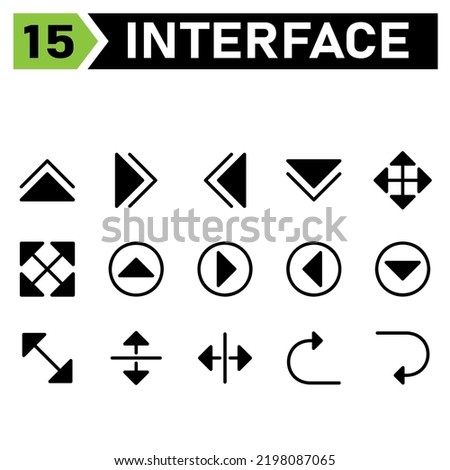 Web interface icon set include direction, arrows, angle, double, up, right, left, down, move, full screen, arrow, circle, corner, split, vertical, horizontal, back