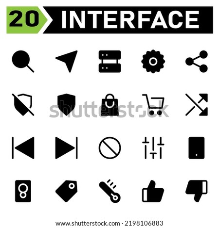 User interface icon set include folder, file, document, user interface, wrench, setting, preferences, tool, sound, multimedia, volume, you tube, video, social, lamp, bulb, light, idea,dumbbell,fitness