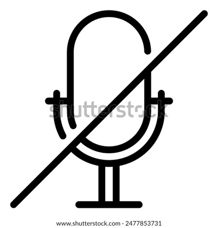 microphone line icon vector illustration isolated on white background