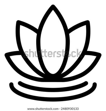 lotus line icon vector illustration isolated on white background