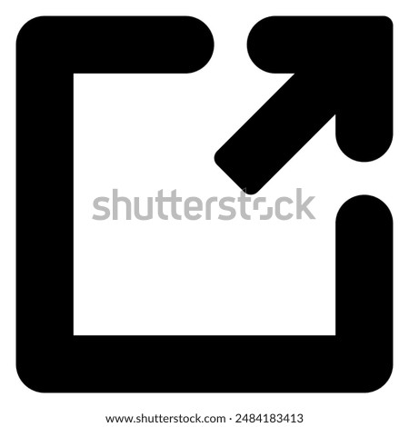 external link glyph icon isolated on white background