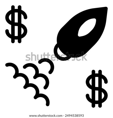 launching glyph icon vector illustration isolated on white background