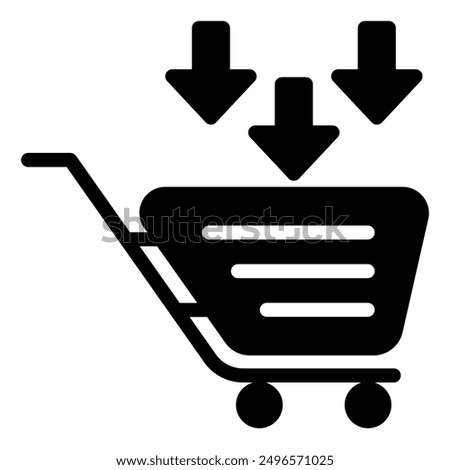 add to cart glyph icon vector illustration isolated on white background