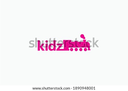 Kids and Train Logo design you can use that for kinder garden mascot event or Logo