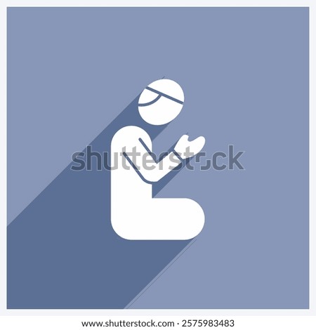 Muslim Pray Icon Design Illustration With Shadow