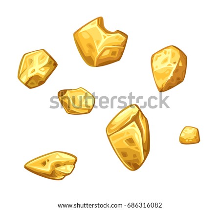 Golden ore set. Vector illustration