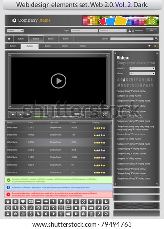 Web design elements set black 2. Vector
