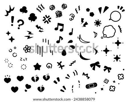 Emotion icon silhouette material set