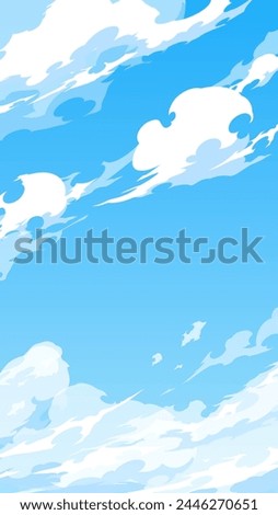 Cool cloud and sky background illustration_effect style_16:9_vertical