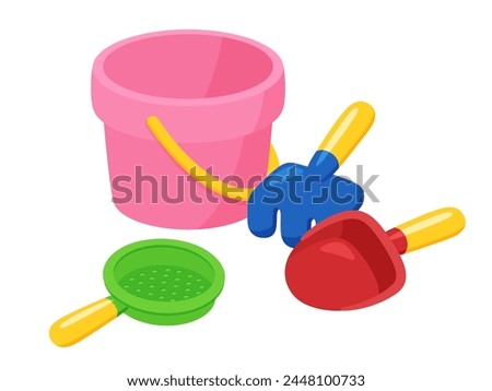 Vector illustration of sandbox toys