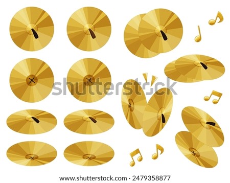 Cymbal vector illustration material set