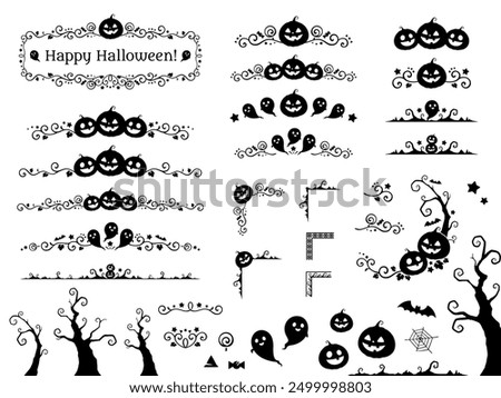 Set of elegant Halloween frame elements