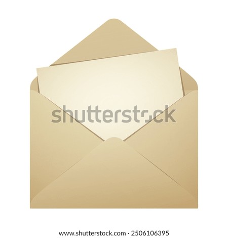 Open old envelope and protruding letter illustration