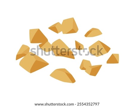 Illustration material of scattered crushed nuts