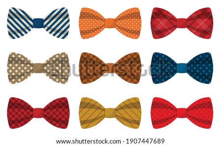 Set of colored bow ties vector illustration