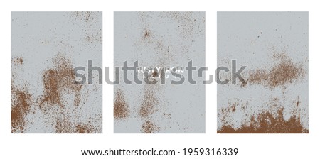 Rusty iron texture set. Rust and dirt overlay black and white texture.