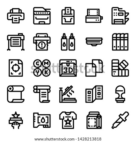 Printer and plotter outline icons