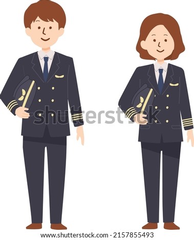 Vector illustration of pilot, occupational illustration