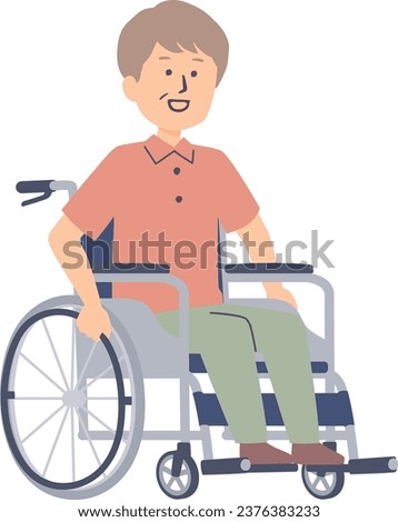 Clip art of an elderly man in a wheelchair