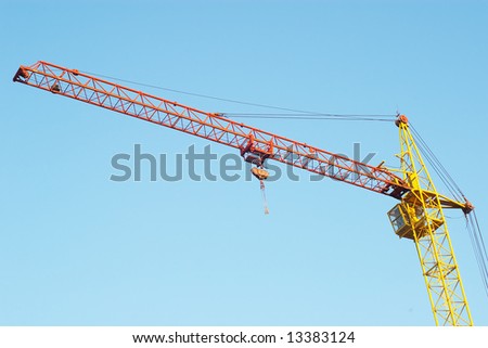 lifting crane in blue sky