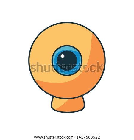 Vector Cartoon Webcam Icon Emoji Isolated Illustration