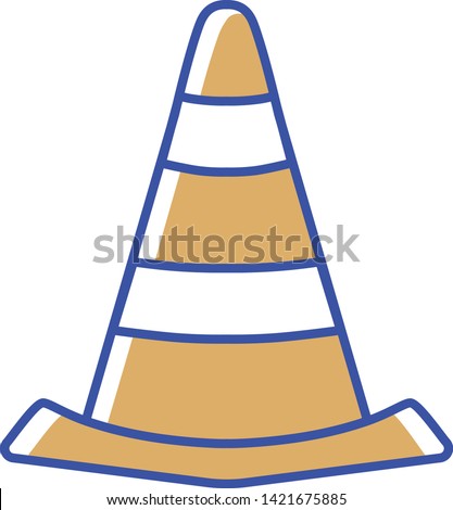 Vector Cartoon Traffic Cone Icon Illustration Isolated