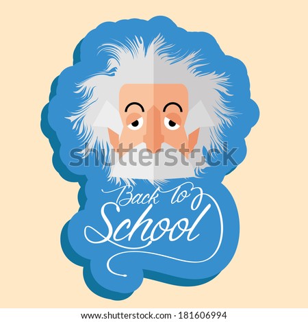 Vector Funny Albert Einstein Cartoon Portrait Isolated