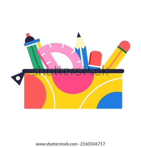 Isolated colored pencilcase icon School supply flat design Vector illustration