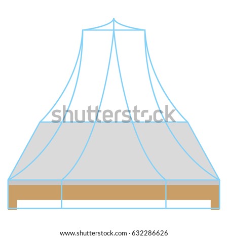 Isolated bed with an anti mosquito net, Vector illustration