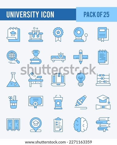 25 University. Two Color icons Pack. vector illustration.