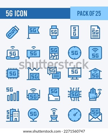 25 5G. Two Color icons Pack. vector illustration.